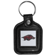 Arkansas Razorbacks Square Leatherette Key Chain